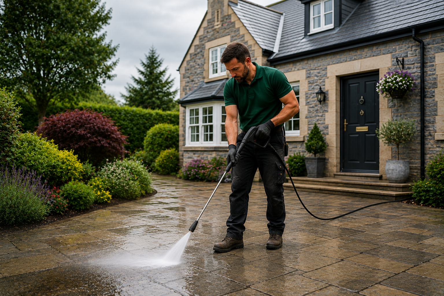 F.M Stewart Gardening providing power washing