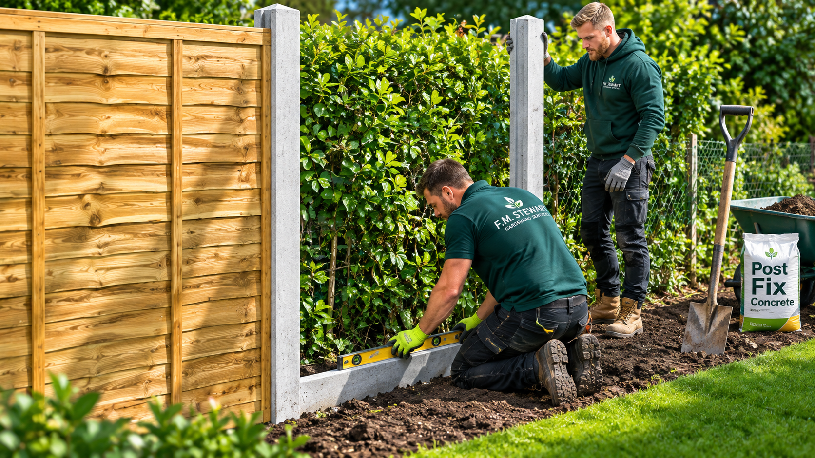 F.M Stewart Gardening providing fencing