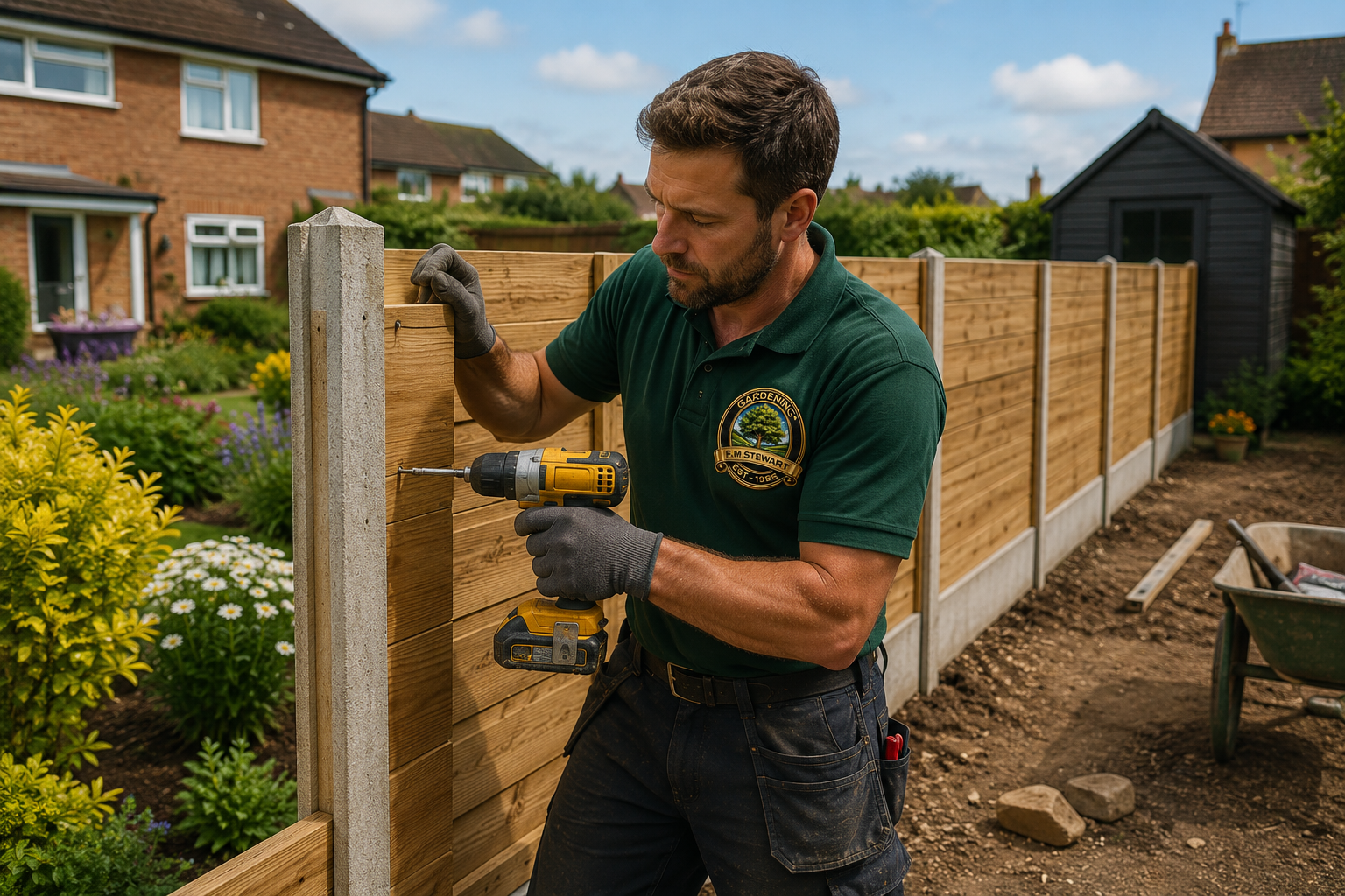 F.M Stewart Gardening providing fencing