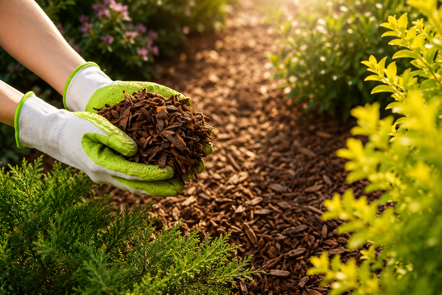 F.M Stewart Gardening providing mulching