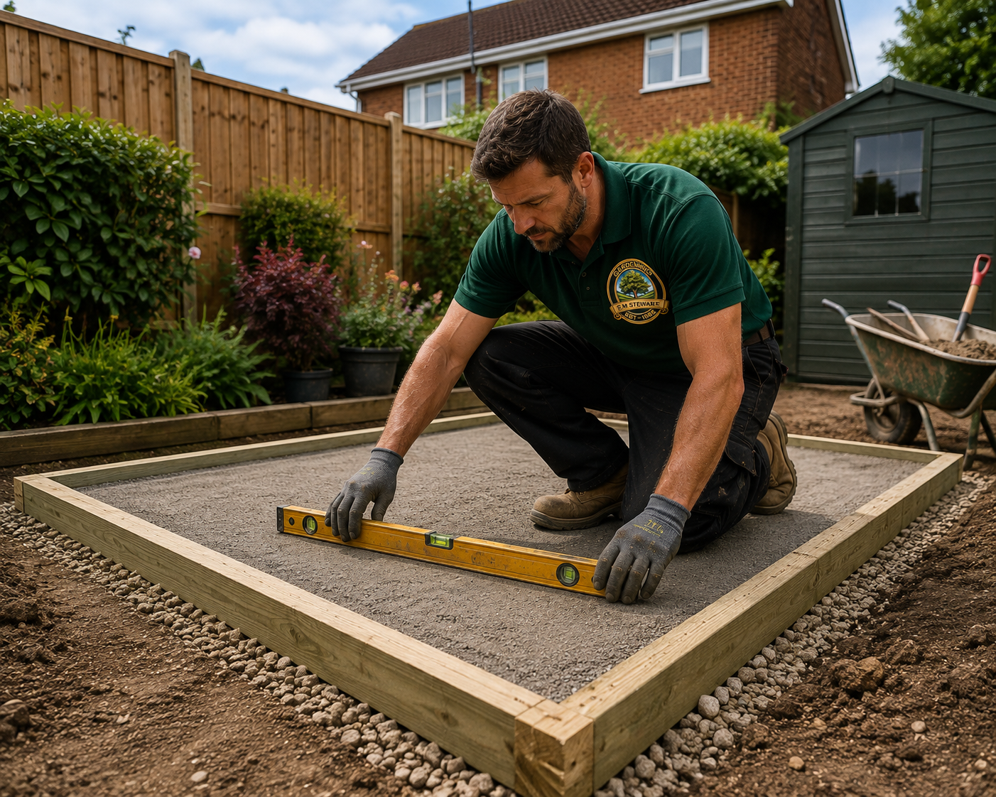 F.M Stewart Gardening providing shed bases