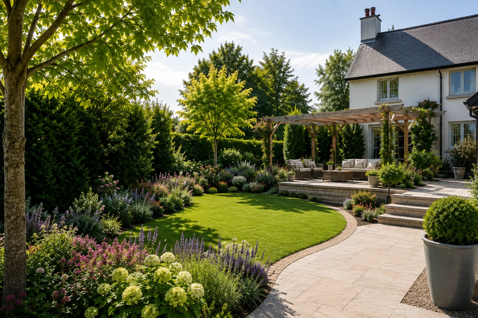 Beautiful landscaped garden representing completed customer projects